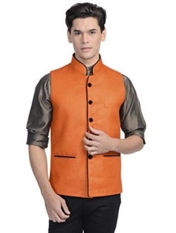 WINTAGE Men's Rayon Festive Nehru Vest Waistcoat- 15 Colors