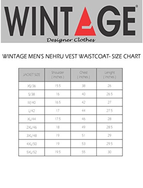 WINTAGE Men's Rayon Festive Nehru Vest Waistcoat- 15 Colors