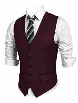 JINIDU Mens Slim Fit Dress Vest Business Suit Vest Formal Wedding Waistcoat