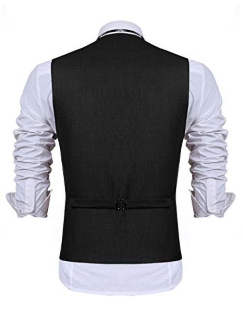 JINIDU Mens Slim Fit Dress Vest Business Suit Vest Formal Wedding Waistcoat