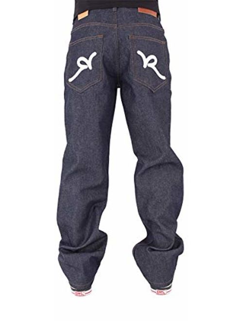 Rocawear Men's Double R Denim Loose Fit Jeans, Raw Indigo