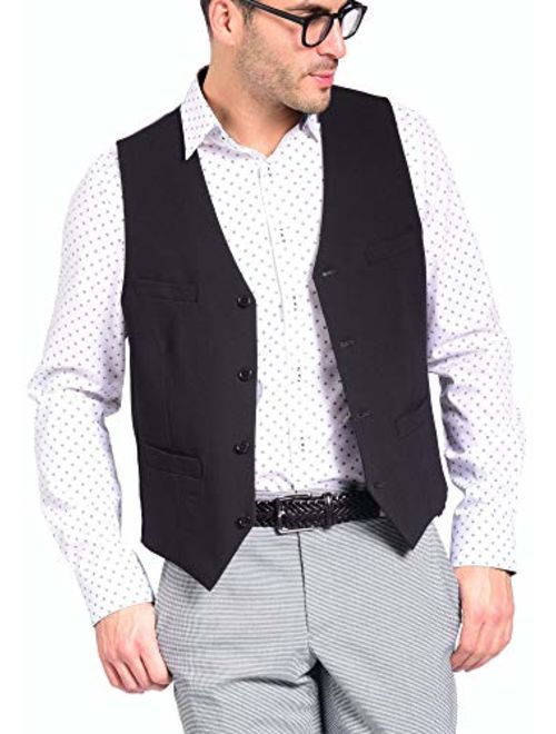 Craft & Soul Men's Slim Fit Tailored Waistcoat Dress Vest