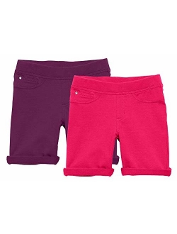 KIDPIK Shorts for Girls - 2 Pack Kids 5 Pocket Knit Bermuda Spring or Summer Shorts