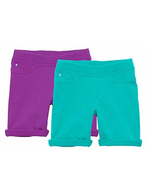 KIDPIK Shorts for Girls - 2 Pack Kids 5 Pocket Knit Bermuda Spring or Summer Shorts