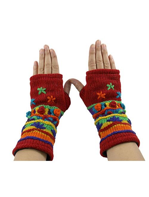 RW Hand Knit 100% Wool Fleece Lined Hand Warmer/Glove