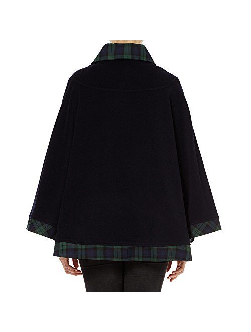 Oxfords Cashmere Tartan Trim Cape