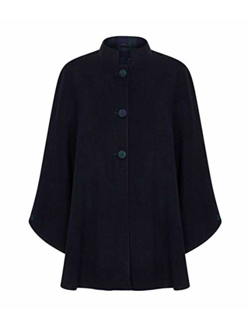 Oxfords Cashmere Tartan Trim Cape