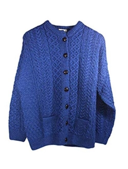 Carraig Donn 100% Irish Merino Wool Ladies Lumber Sweater with Pockets.