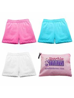 Sparkle Farms Little Girls Under Skirt and Dress Modesty Shorts for Dance, Bikes, Playground Cartwheels, 3-Pack