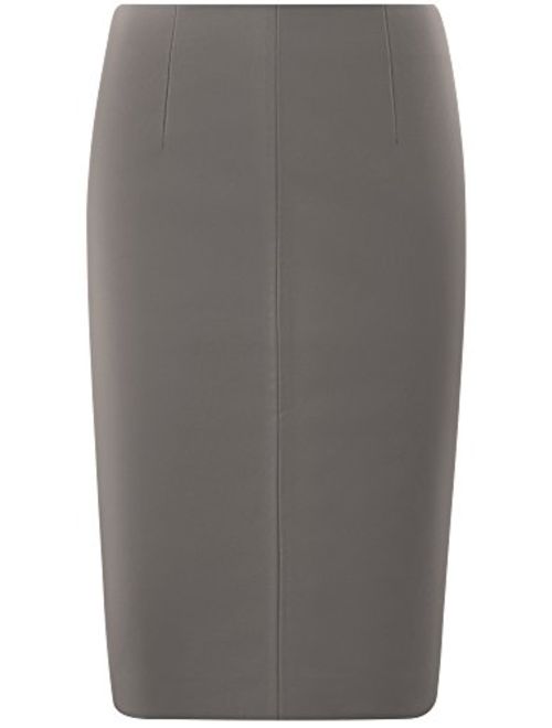 oodji Collection Women's Faux Leather Straight Skirt