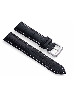 Skydon Watch Band - Top Alligator Grain Leather Watch Strap for Men and Women - Choice of Color & Width - 18mm 19mm 20mm 21mm 22mm