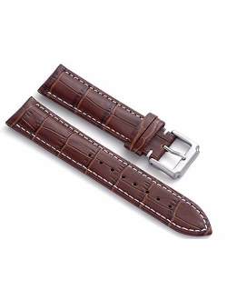 Skydon Watch Band - Top Alligator Grain Leather Watch Strap for Men and Women - Choice of Color & Width - 18mm 19mm 20mm 21mm 22mm