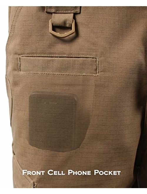 LA Police Gear Men Elastic Waistband 8 Pocket Operator Tactical Shorts