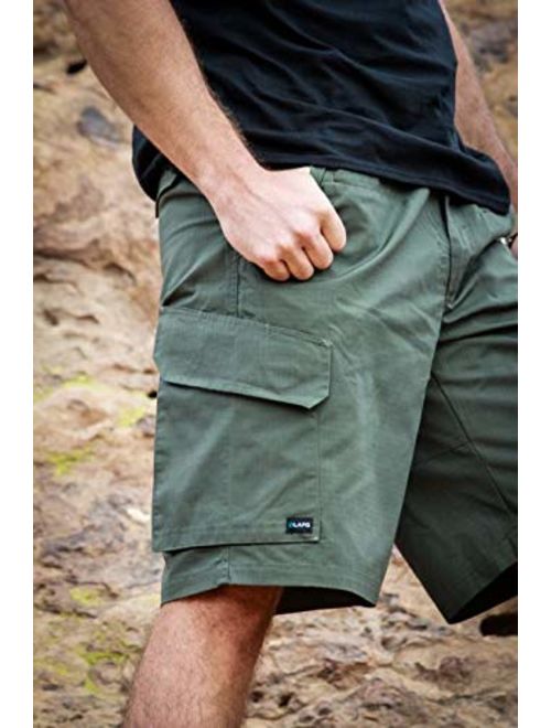 LA Police Gear Men Elastic Waistband 8 Pocket Operator Tactical Shorts