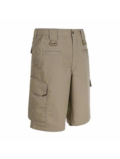 LA Police Gear Men Elastic Waistband 8 Pocket Operator Tactical Shorts