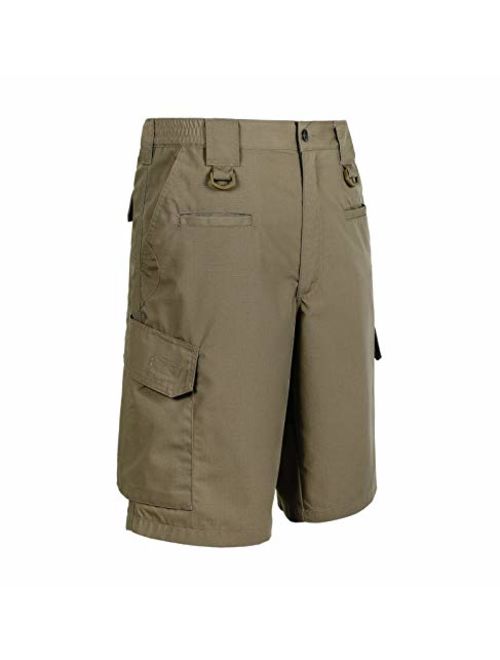 LA Police Gear Men Elastic Waistband 8 Pocket Operator Tactical Shorts