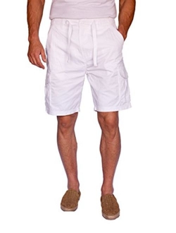 short fin 100% Cotton Cargo Shorts W/Drawstring