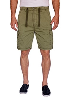 short fin 100% Cotton Cargo Shorts W/Drawstring