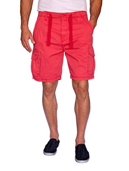 short fin 100% Cotton Cargo Shorts W/Drawstring