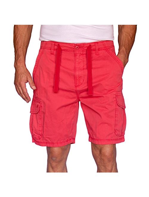 short fin 100% Cotton Cargo Shorts W/Drawstring