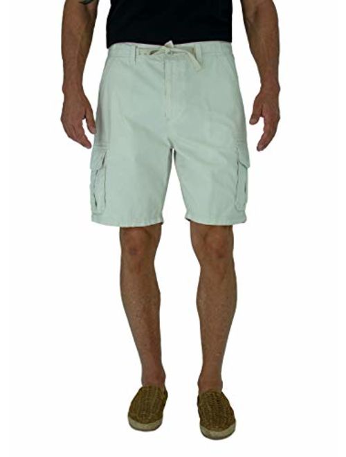 short fin 100% Cotton Cargo Shorts W/Drawstring