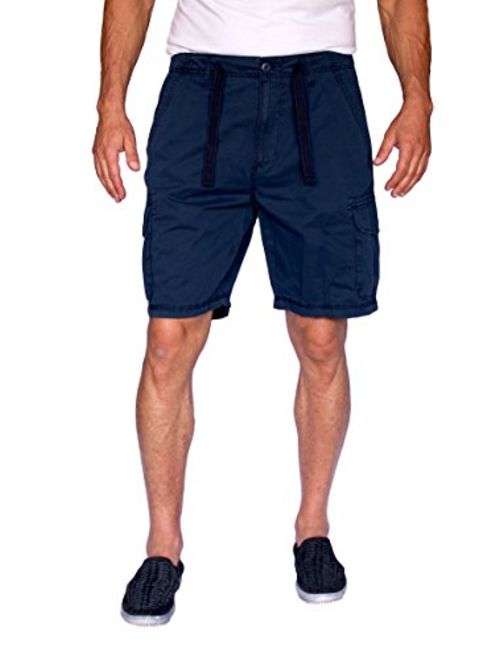 short fin 100% Cotton Cargo Shorts W/Drawstring