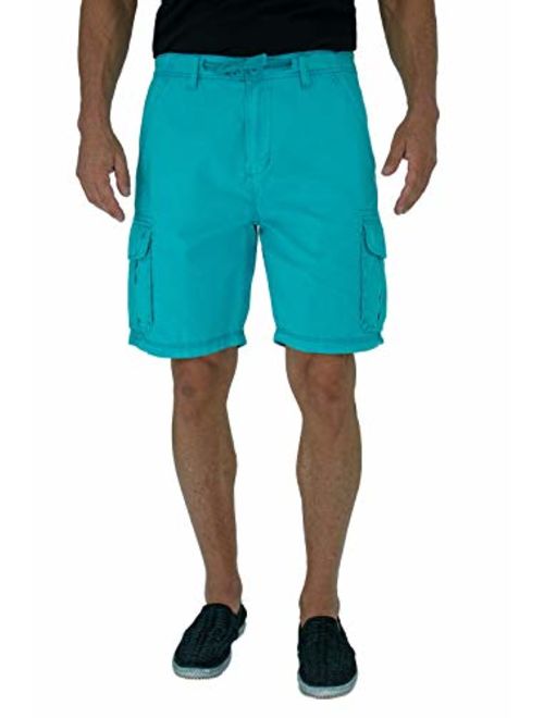 short fin 100% Cotton Cargo Shorts W/Drawstring