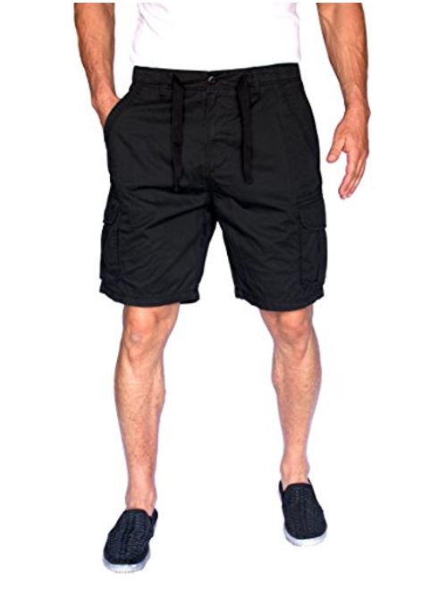 short fin 100% Cotton Cargo Shorts W/Drawstring