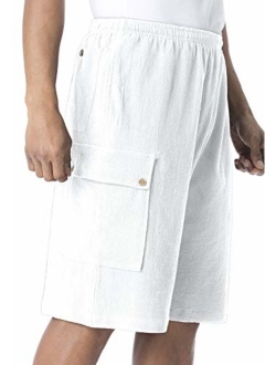 KingSize Men's Big and Tall Full Elastic Waist Gauze Cargo Shorts