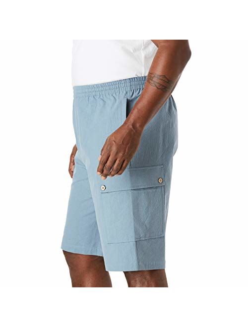 KingSize Men's Big and Tall Full Elastic Waist Gauze Cargo Shorts