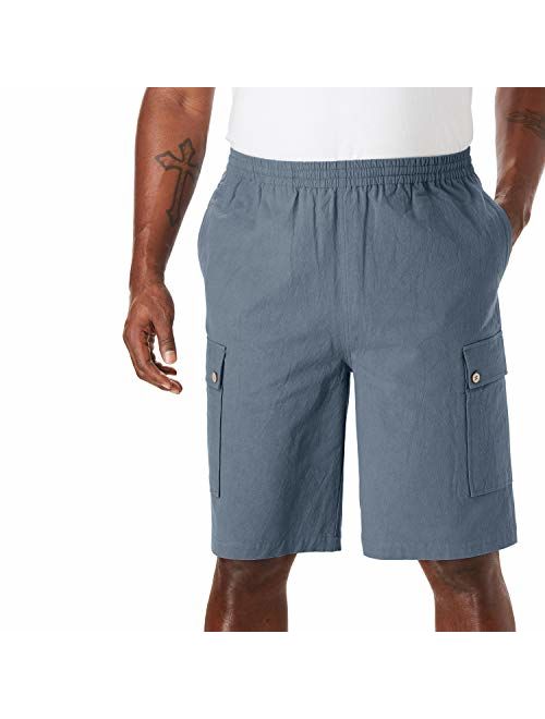 KingSize Men's Big and Tall Full Elastic Waist Gauze Cargo Shorts