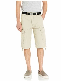 Men's Cotton Solid knee Length Ziper Fly Messenger Short