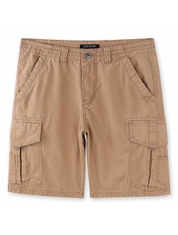 HETHCODE Mens Authentics Premium Athletic Regular Fit Cotton Canvas Cargo Short