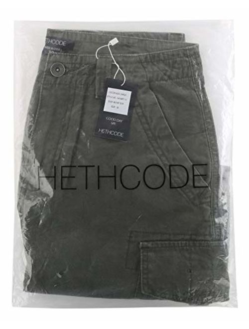 HETHCODE Mens Authentics Premium Athletic Regular Fit Cotton Canvas Cargo Short