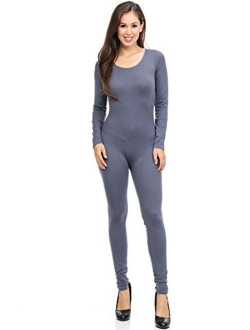 World of Leggings Women's Premium Basic Full Nylon Spandex Jumpsuit - Shop 6 Colors