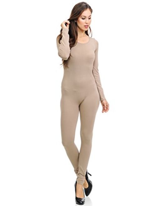 World of Leggings Women's Premium Basic Full Nylon Spandex Jumpsuit - Shop 6 Colors