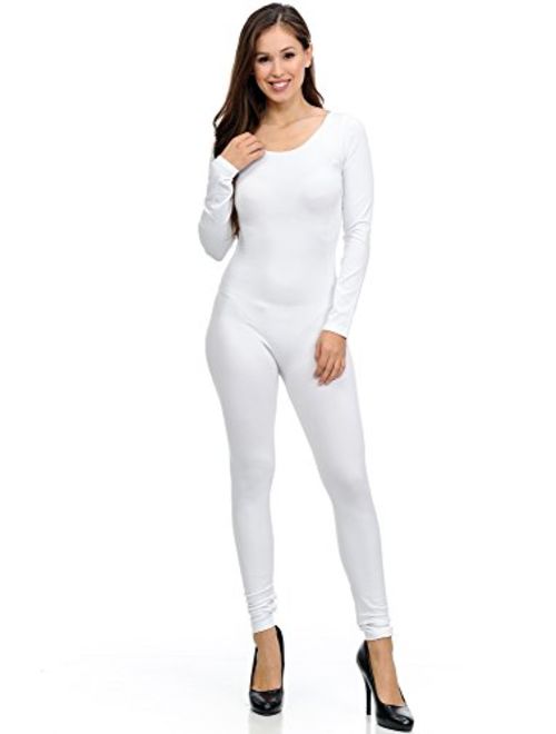 World of Leggings Women's Premium Basic Full Nylon Spandex Jumpsuit - Shop 6 Colors