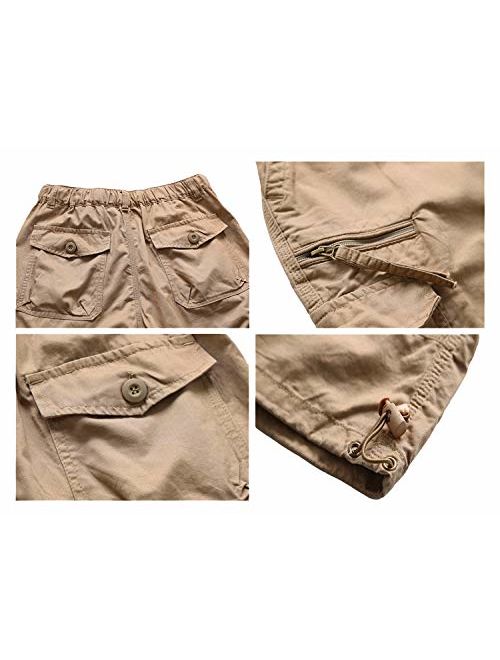 Buy FEDTOSING 3/4 Casual Cargo Shorts for Men Loose Fit Twill 17 Inseam  Capri Long Shorts with Multi-Pockets online