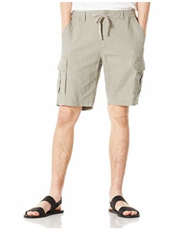 Isle Bay Linens Men's 9.5" Inseam Linen Cotton Blend Cargo Shorts