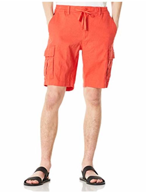 Isle Bay Linens Men's 9.5" Inseam Linen Cotton Blend Cargo Shorts