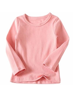 Niyage Toddler Comfort Crew Neck Soft Tee Tops Girl Basic Long Sleeve T-Shirt