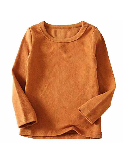 Niyage Toddler Comfort Crew Neck Soft Tee Tops Girl Basic Long Sleeve T-Shirt