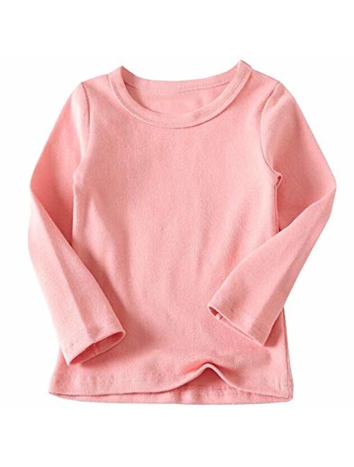 Niyage Toddler Comfort Crew Neck Soft Tee Tops Girl Basic Long Sleeve T-Shirt