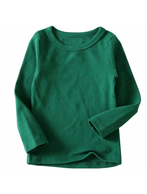 Niyage Toddler Comfort Crew Neck Soft Tee Tops Girl Basic Long Sleeve T-Shirt