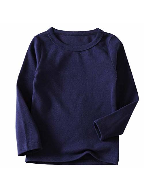 Niyage Toddler Comfort Crew Neck Soft Tee Tops Girl Basic Long Sleeve T-Shirt