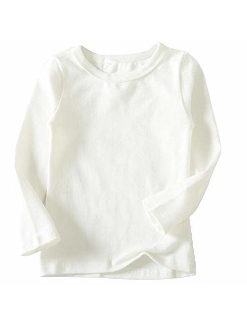 Niyage Toddler Comfort Crew Neck Soft Tee Tops Girl Basic Long Sleeve T-Shirt