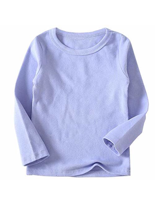 Niyage Toddler Comfort Crew Neck Soft Tee Tops Girl Basic Long Sleeve T-Shirt