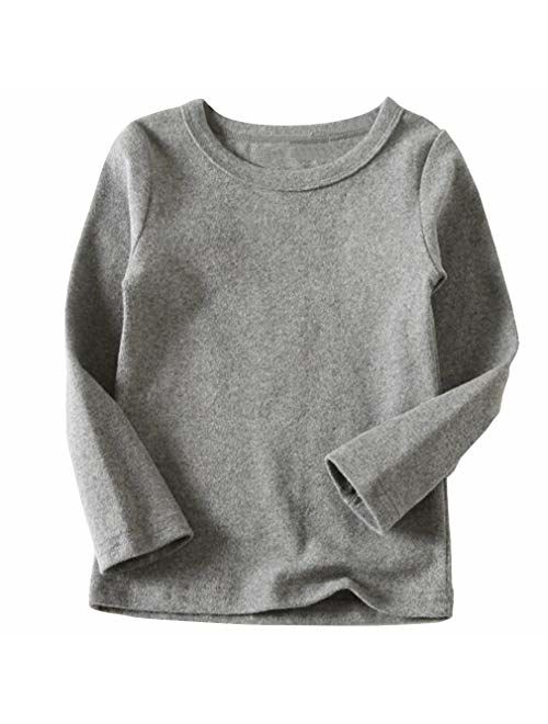 Niyage Toddler Comfort Crew Neck Soft Tee Tops Girl Basic Long Sleeve T-Shirt