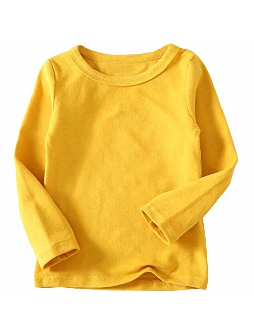 Niyage Toddler Comfort Crew Neck Soft Tee Tops Girl Basic Long Sleeve T-Shirt