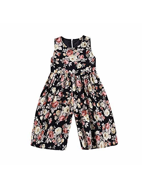 DuAnyozu Toddler Kids Little Girls Off Shoulder Jumpsuits Rompers Spring Summer Ruffle Overalls Beach Outfits